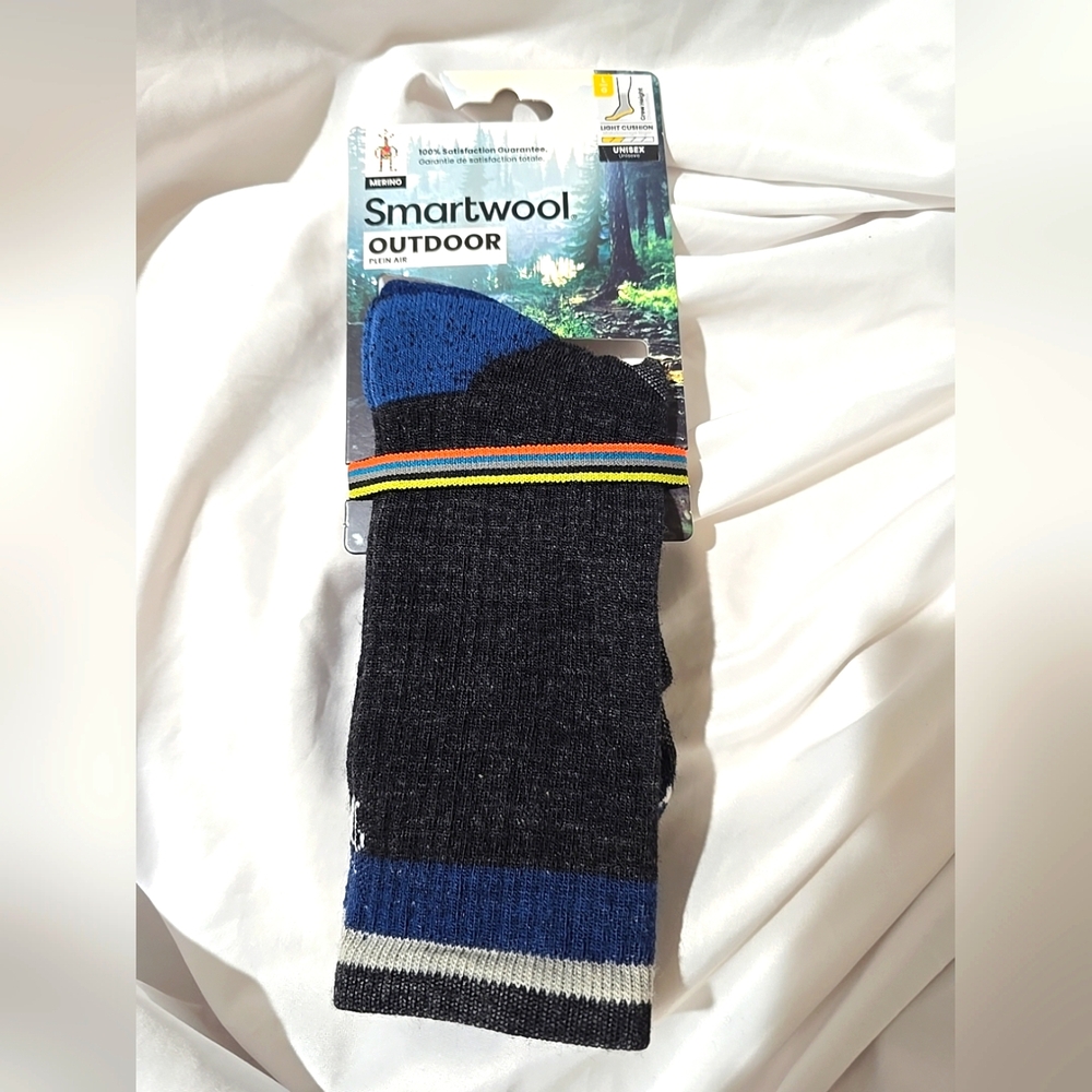 COPY NWT Smartwool Outdoor 54% Merino Wool Light Cushion Crew Socks Large Unisex